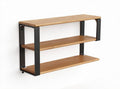 Mensola in legno di rovere con tre ripiani trasparenti 80 x 25 x 15cm