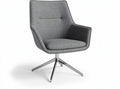 Poltrona girevole in tessuto grigio con base in metallo 65 x 65 x 85cm