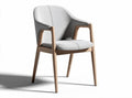 Seduta in legno di noce con cuscino in tessuto bianco dimensioni 60 x 55 x 75cm