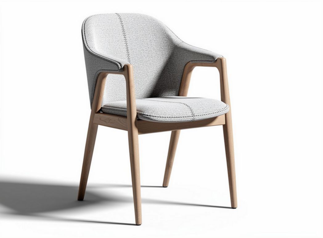 Seduta in legno di noce con cuscino in tessuto bianco dimensioni 60 x 55 x 75cm