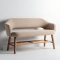 Divano in tessuto beige con struttura in legno dimensioni 150 x 70 x 75cm