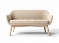 Divano in tessuto beige con struttura in legno 150 x 70 x 80cm