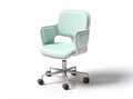 Sedia da ufficio girevole in tessuto verde menta con ruote dimensioni 47 x 50 x 85cm